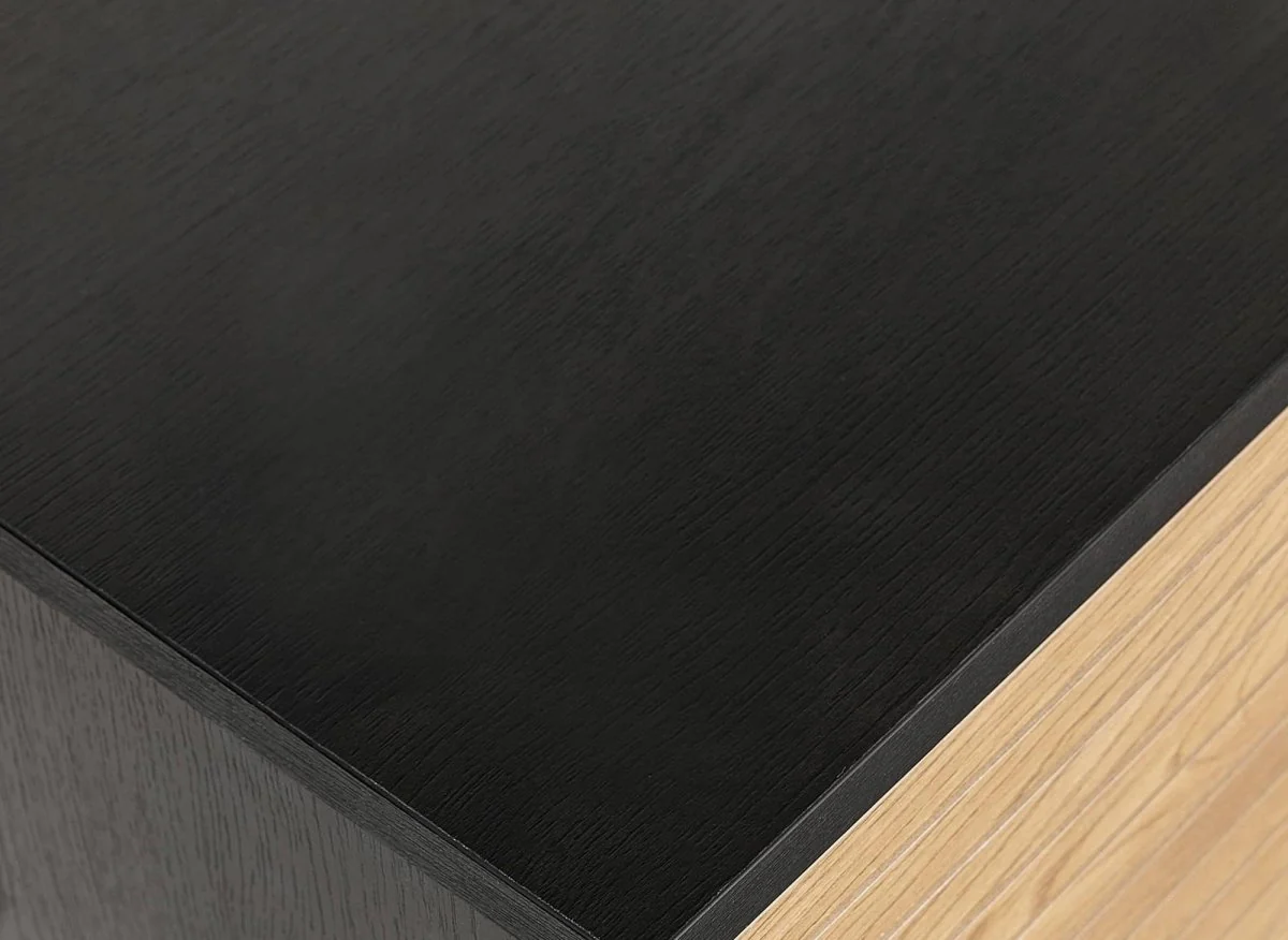 Buffet enfilade 3 tiroirs 2 portes en bois et métal noir DARYL - Image 8