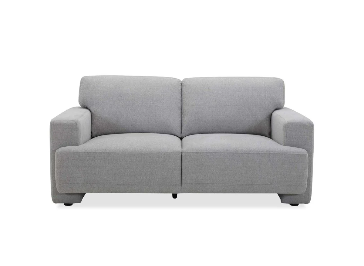 Canapé fixe 2 places en tissu gris AYLINE - Image 4