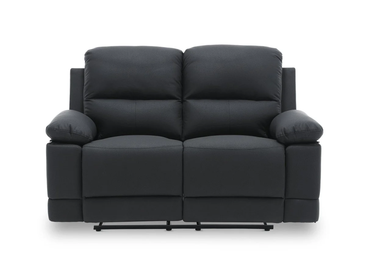 Canapé 2 places relax manuel en simili cuir noir DANY - Image 8