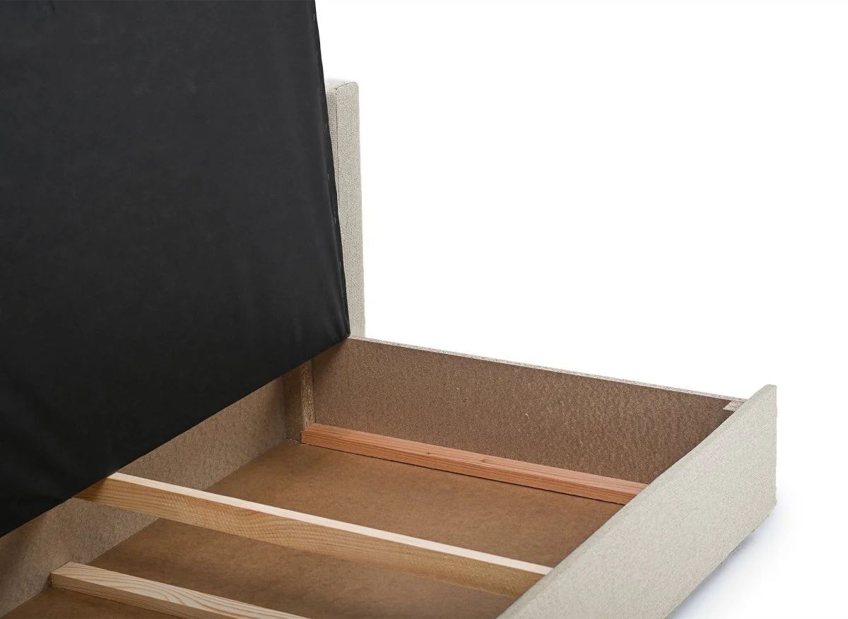 Canapé convertible 2 places avec coffre de rangement en tissu beige YERAZ - Image 7