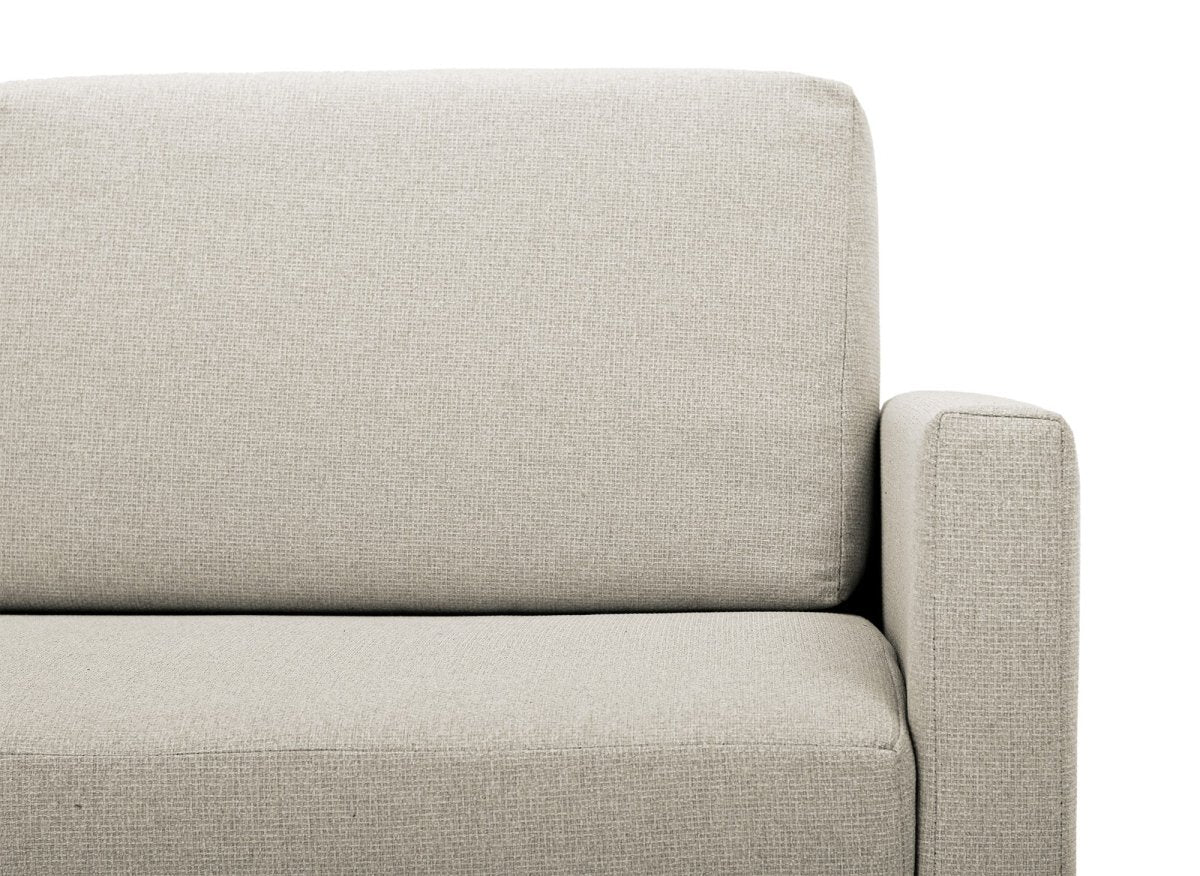 Canapé convertible 2 places avec coffre de rangement en tissu beige YERAZ - Image 8