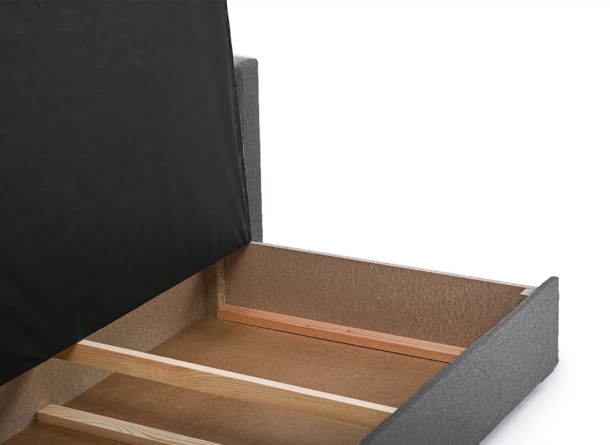 Canapé convertible 2 places avec coffre de rangement en tissu gris YERAZ - Image 6