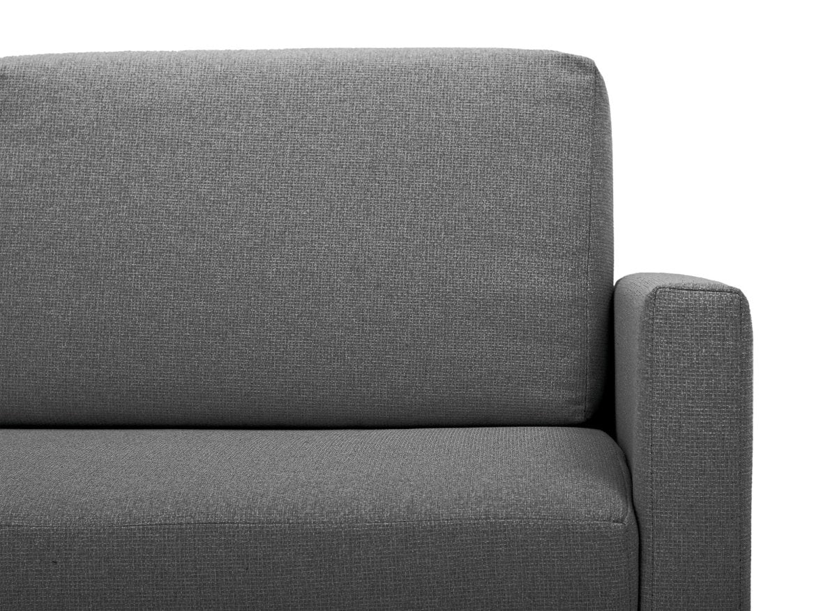 Canapé convertible 2 places avec coffre de rangement en tissu gris YERAZ - Image 7