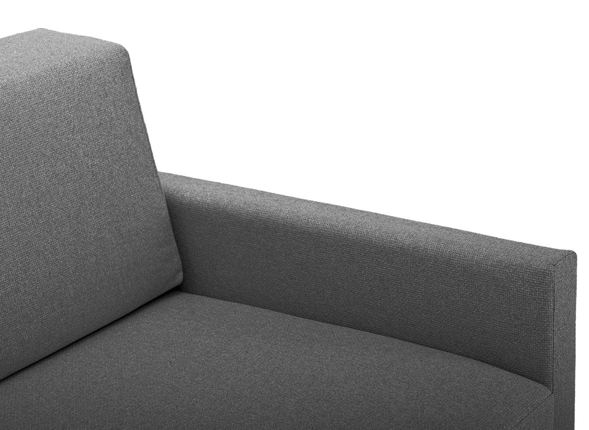 Canapé convertible 2 places avec coffre de rangement en tissu gris YERAZ - Image 8