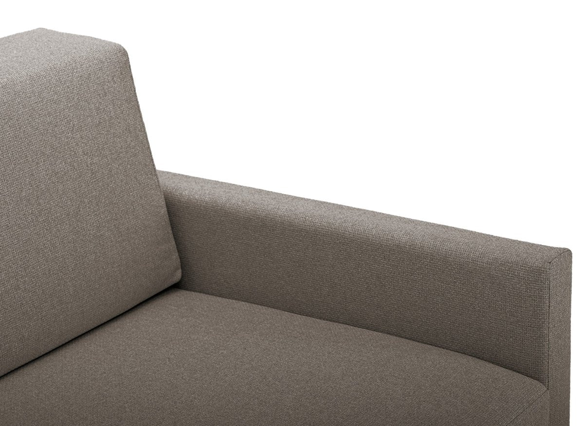 Canapé convertible 2 places avec coffre de rangement en tissu taupe YERAZ - Image 8