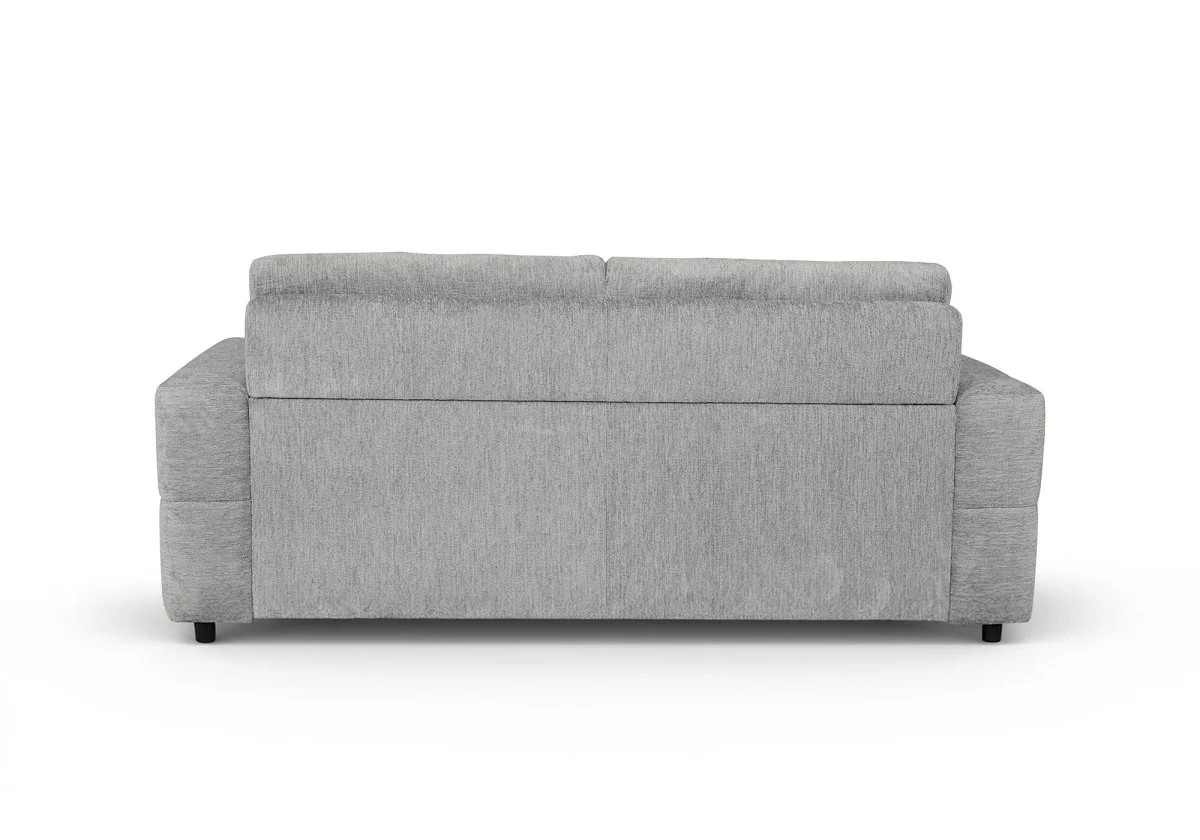 Canapé convertible express 3 places en velours chiné gris clair AMAURY - Image 7