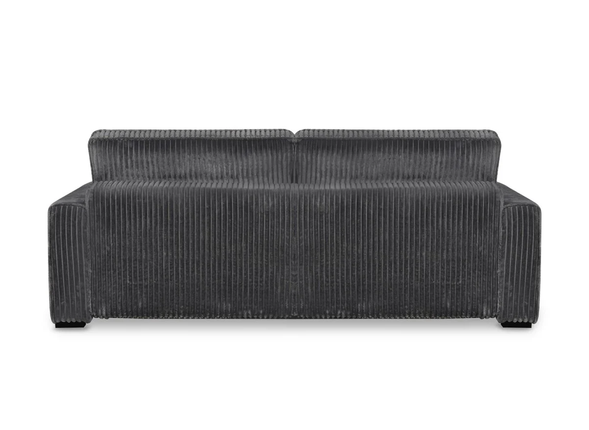 Canapé convertible 3 places en velours côtelé épais gris ALINE - Image 7