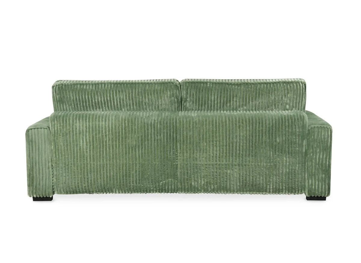 Canapé convertible 3 places en velours côtelé épais vert ALINE - Image 7