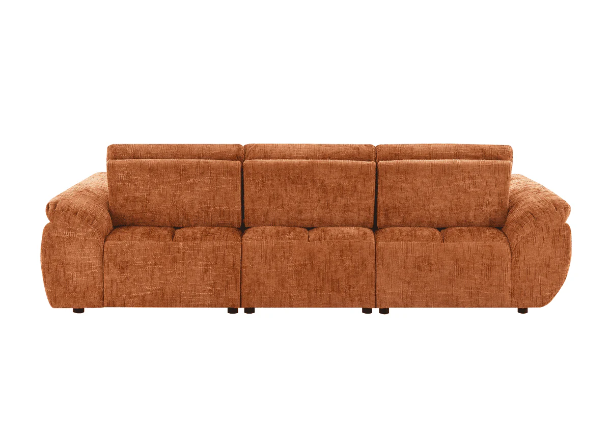 Canapé d’angle relax électrique en velours chiné terracotta ALPES - Angle droit - Image 7