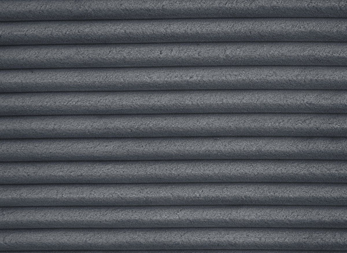 Canapé d'angle convertible avec coffre en velours gros côtelé doux gris TILDA - Angle gauche - Image 13