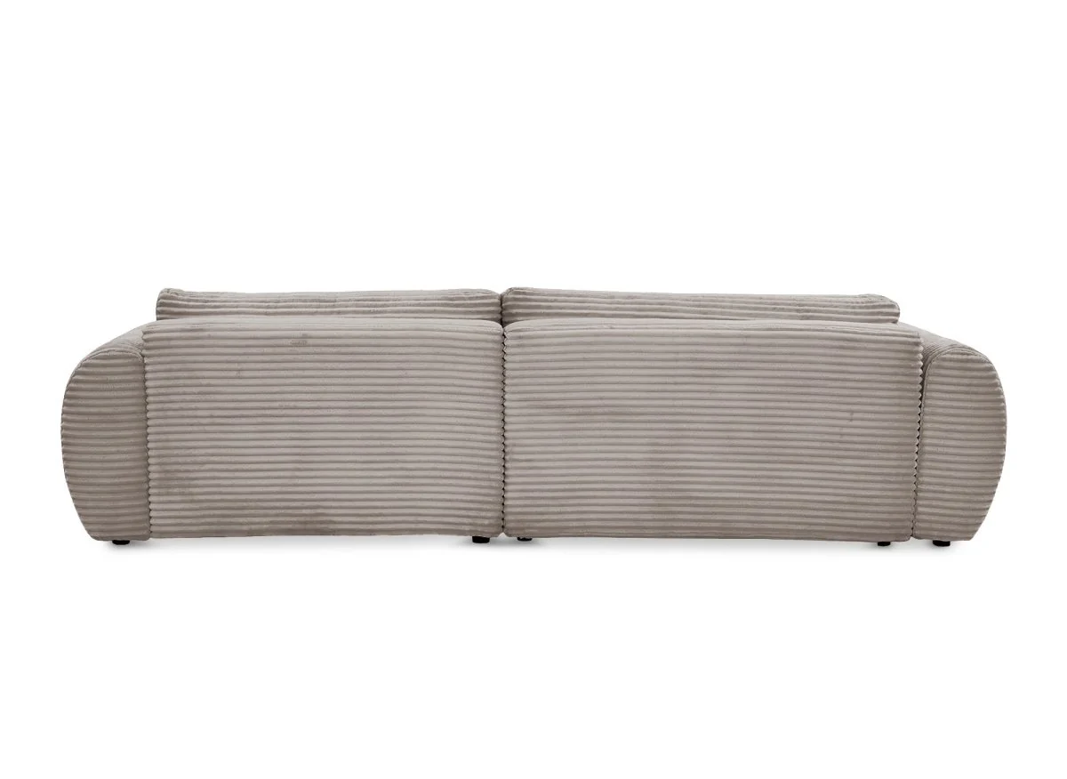 Canapé d'angle convertible avec coffre en velours gros côtelé doux taupe TILDA - Angle droit - Image 8