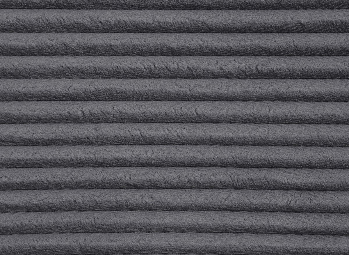 Canapé d'angle convertible avec méridienne et coffre en gros côtelé doux gris TILDA - Angle gauche - Image 11