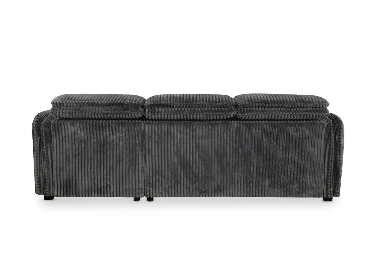 Canapé d'angle convertible en velours côtelé épais gris ISABELLA - Angle droit - Image 9