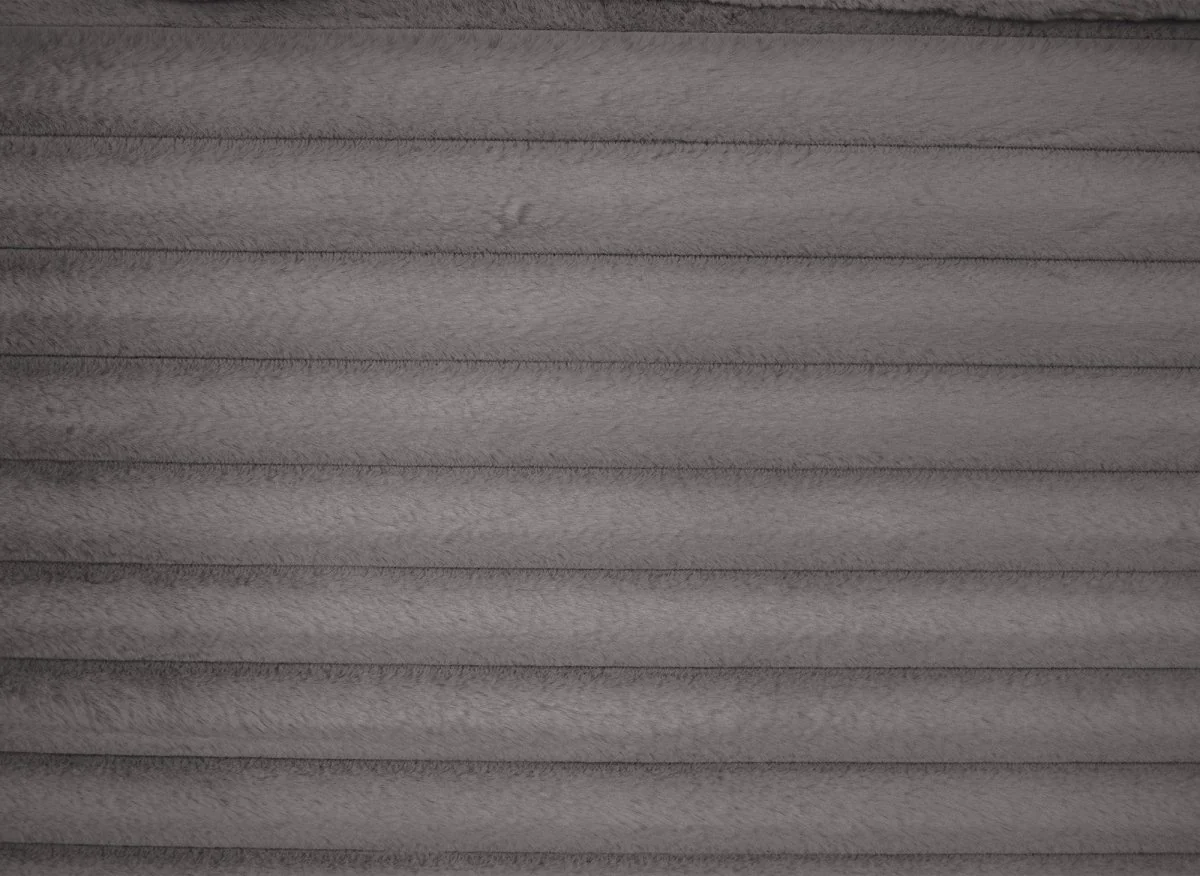 Canapé droit méridienne 2 places en gros côtelé doux gris DAHO - Image 12