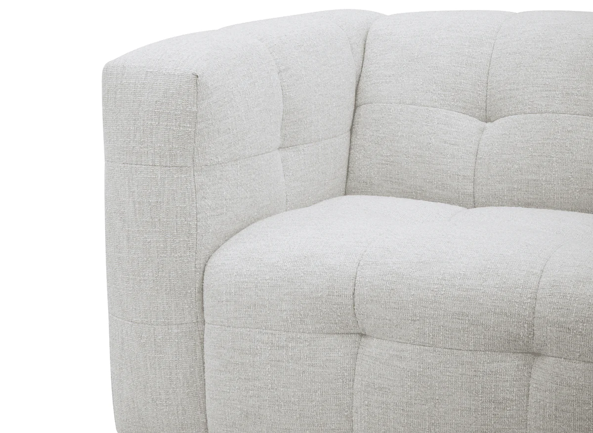 Canapé droit fixe 5 places en velours texturé beige ARELIA - Image 4