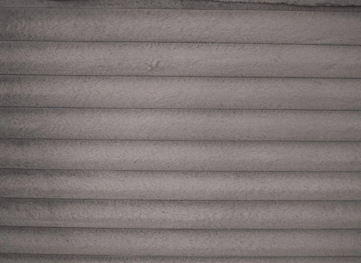 Canapé droit méridienne 1 place en velours gros côtelé gris DAHO - Image 10