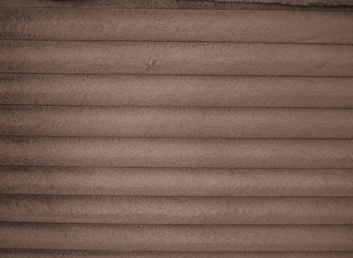 Canapé droit méridienne 1 place en gros côtelé doux taupe DAHO - Image 10