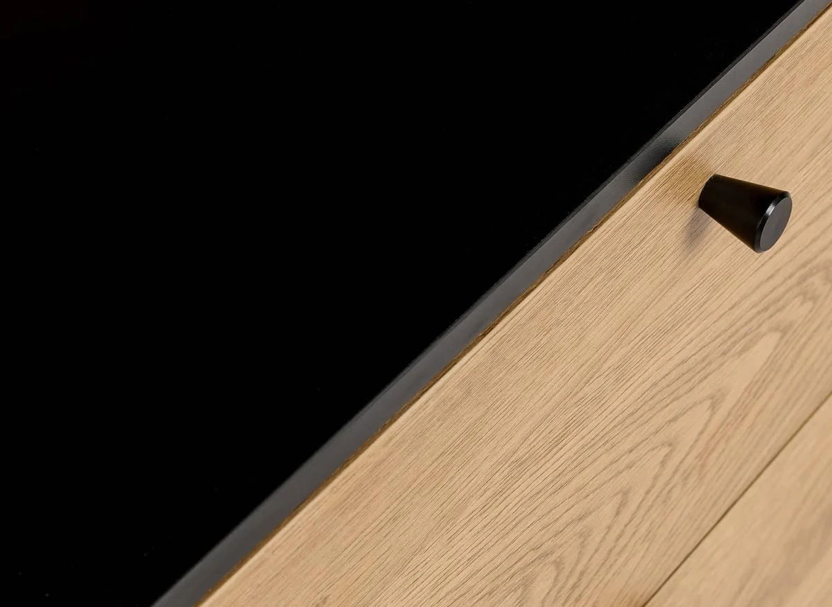 Commode 2 tiroirs en bois clair et métal noir SOHANE - Image 11