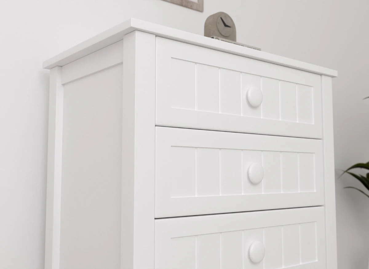 Commode 4 tiroirs en bois blanc KENNY - Image 4