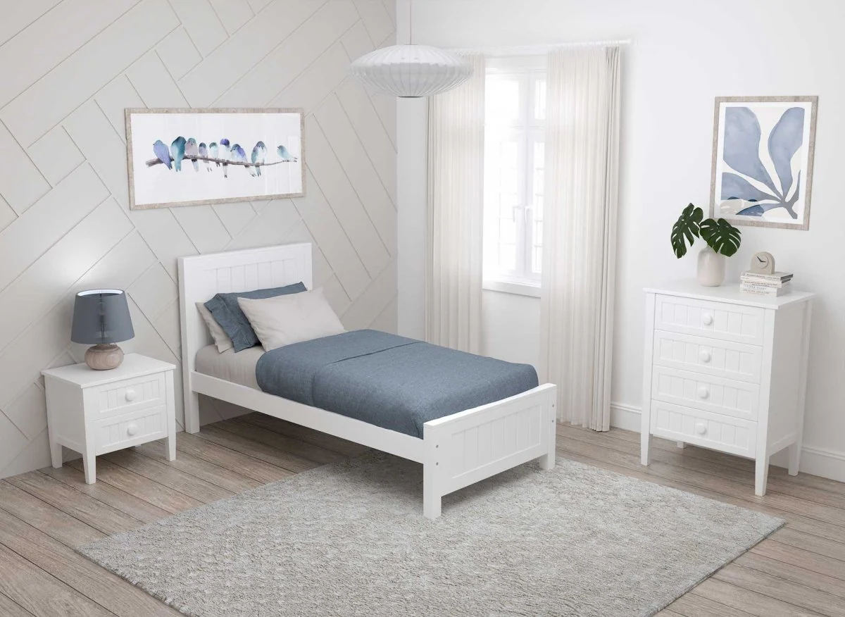 Commode 4 tiroirs en bois blanc KENNY - Image 5