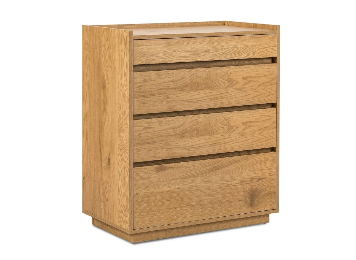 Commode 4 tiroirs en bois couleur chêne SACHA - Image 3