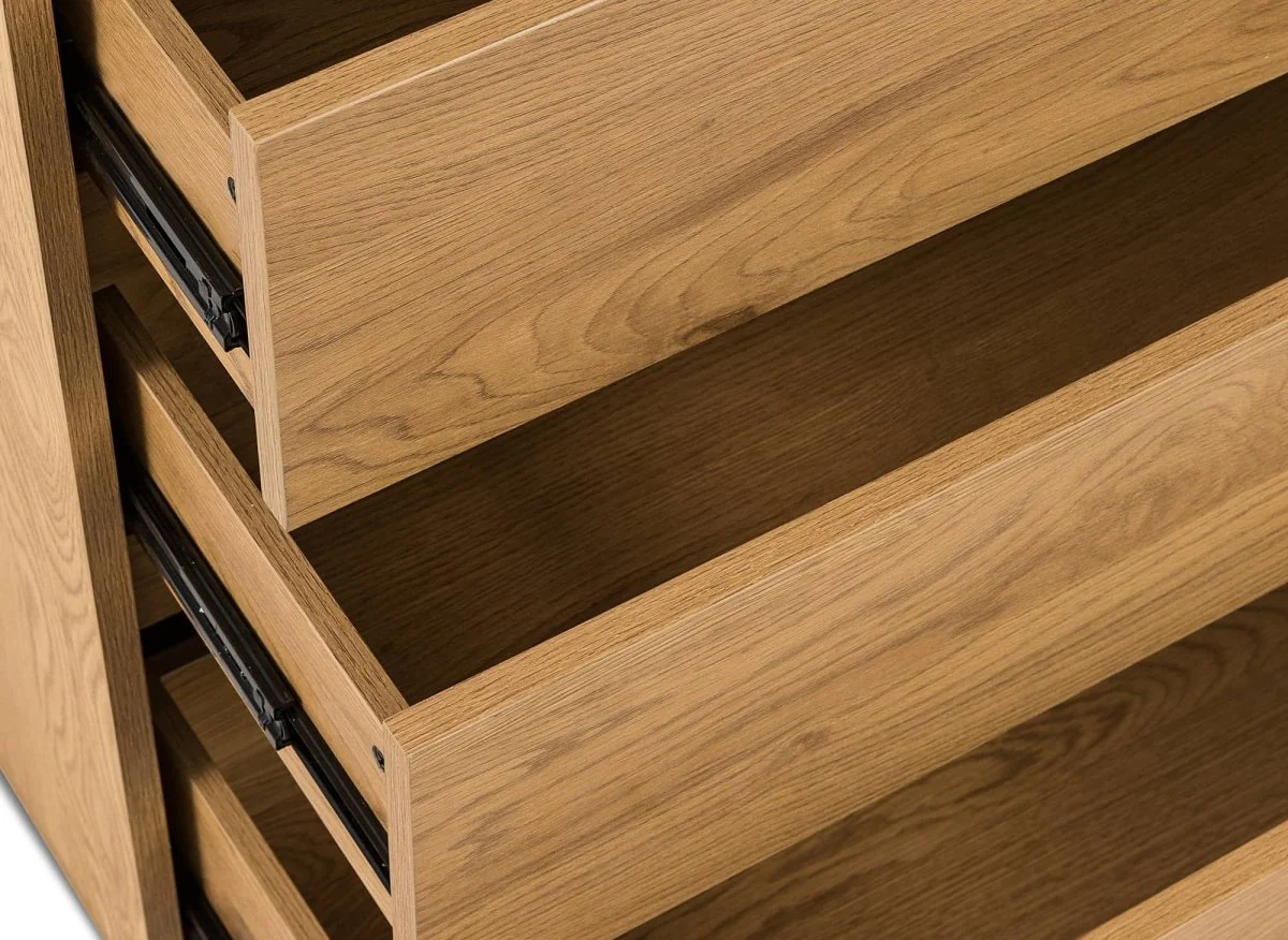 Commode 4 tiroirs en bois couleur chêne SACHA - Image 5