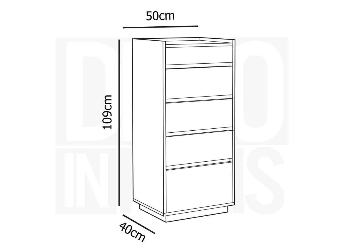 Commode 5 tiroirs en bois couleur chêne SACHA - Image 11