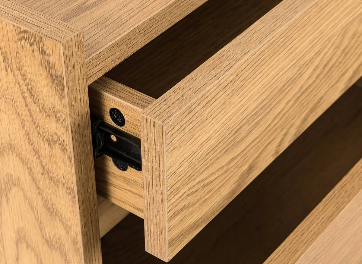 Commode 5 tiroirs en bois couleur chêne SACHA - Image 7