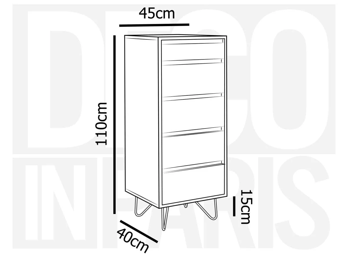 Commode en bois 4 tiroirs avec coiffeuse intégrée DARINA - Image 10