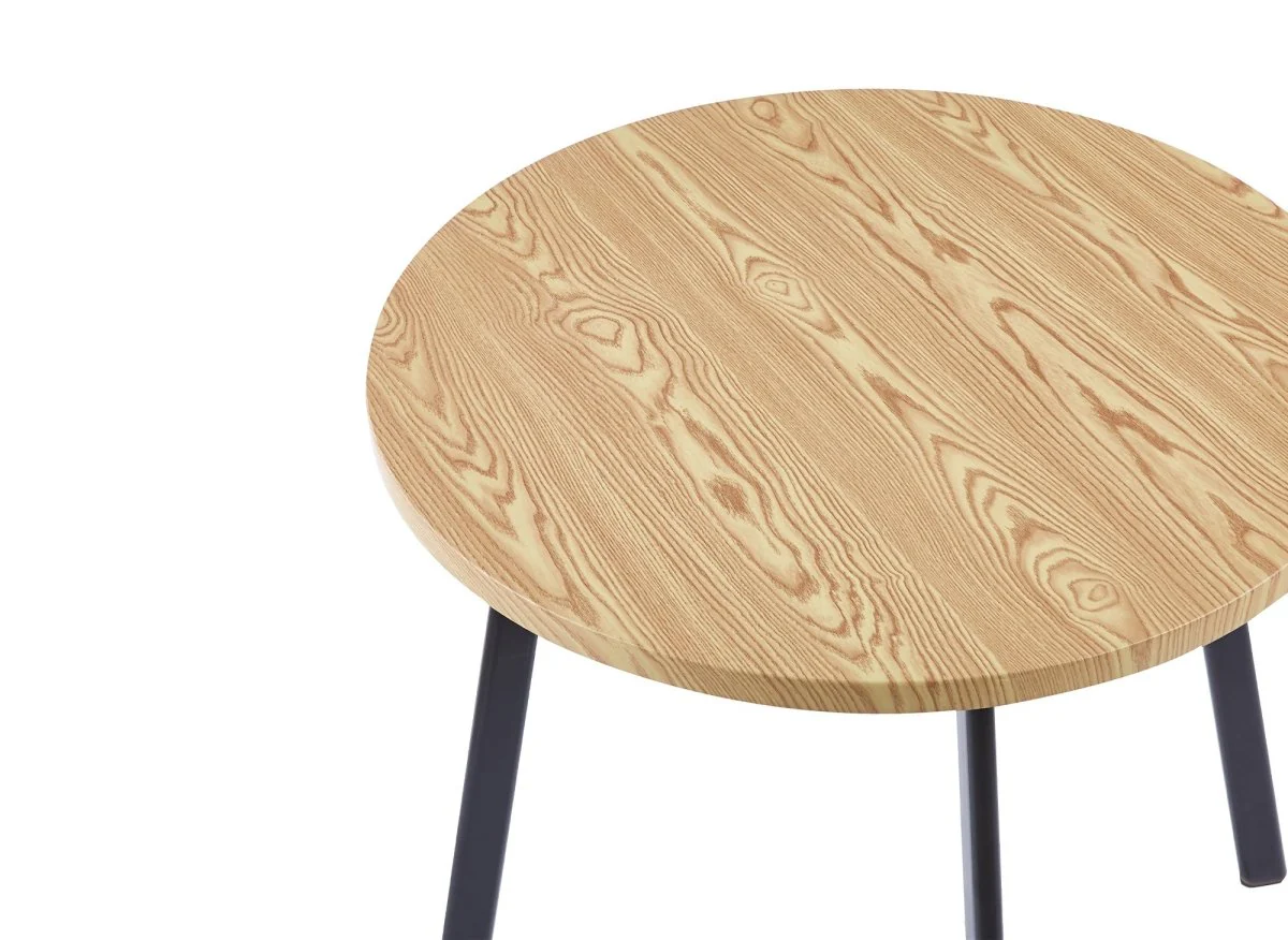 Ensemble table à manger en bois avec 4 tabourets beige IRINA - Image 9