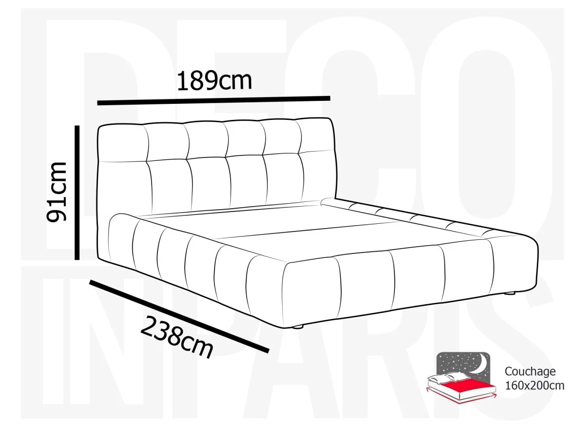 Lit coffre en velours beige 160x200 cm GEORGINA - Image 10