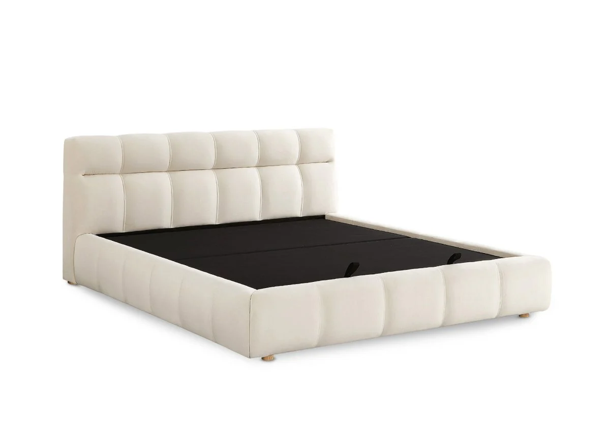 Lit coffre en velours beige 160x200 cm GEORGINA - Image 4