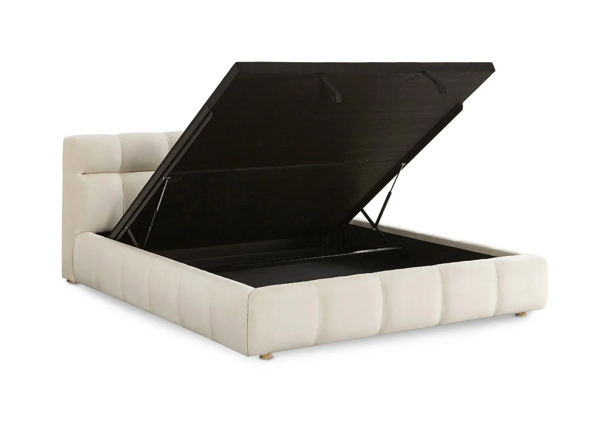 Lit coffre en velours beige 160x200 cm GEORGINA - Image 5