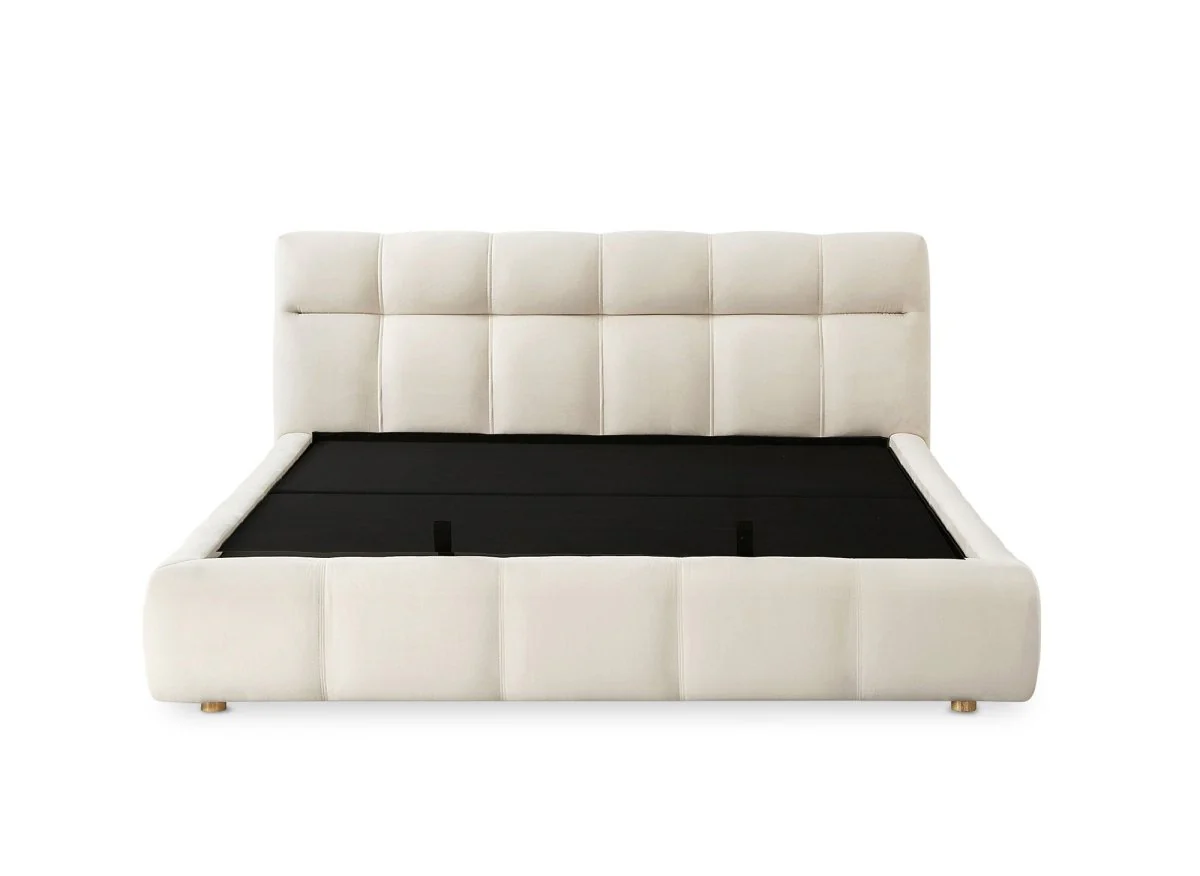 Lit coffre en velours beige 160x200 cm GEORGINA - Image 6