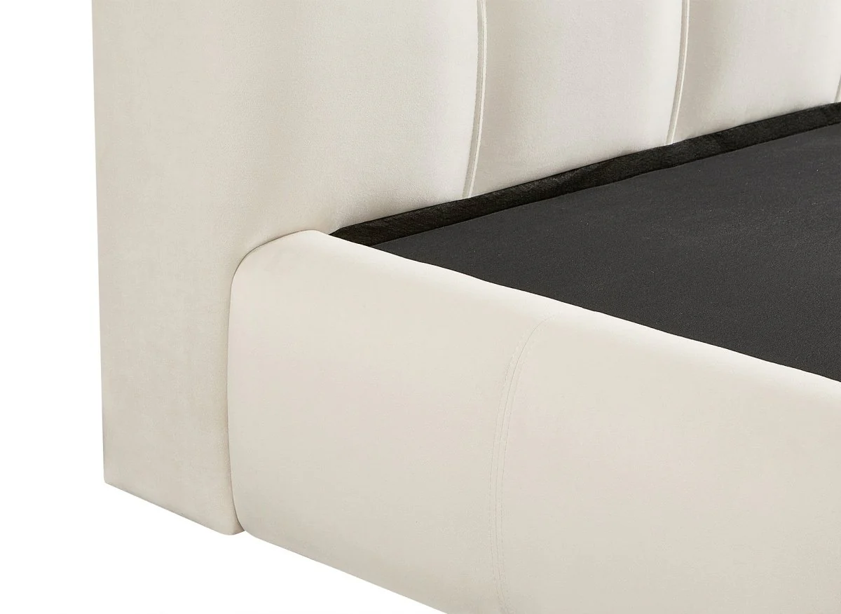 Lit coffre en velours beige 160x200 cm GEORGINA - Image 8