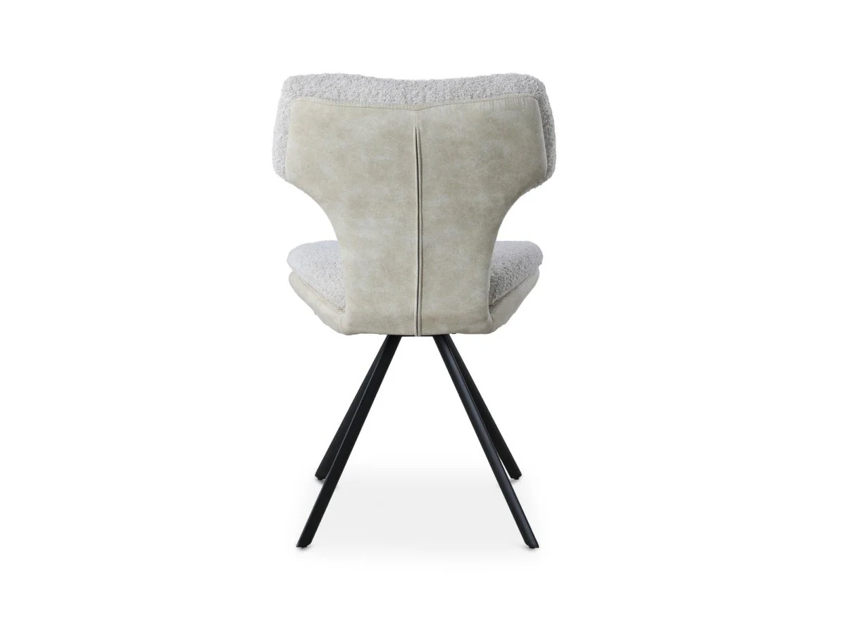 Lot de 2 chaises design en tissu bouclette beige MILIA - Image 6