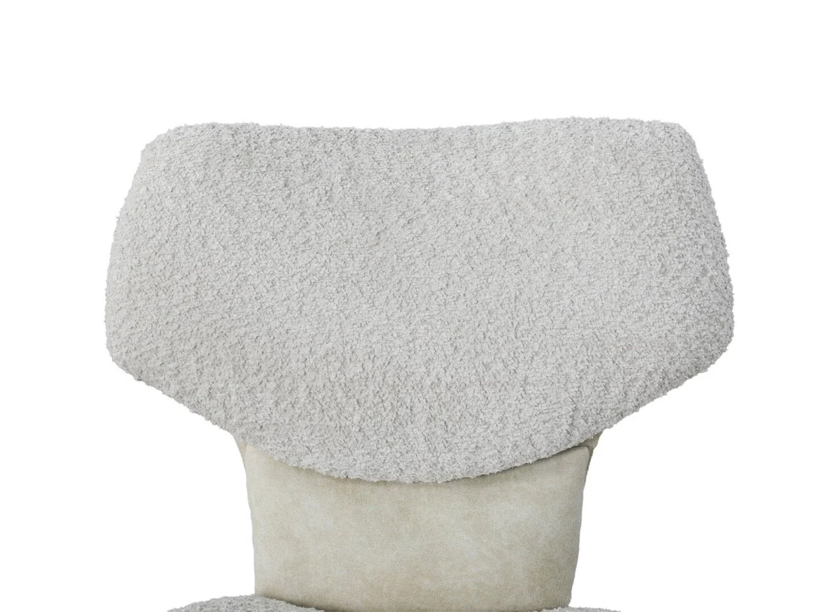 Lot de 2 chaises design en tissu bouclette beige MILIA - Image 7