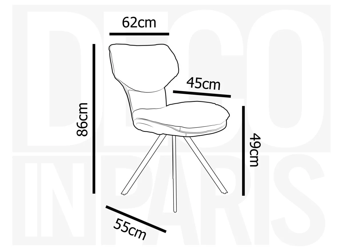 Lot de 2 chaises design en tissu bouclette beige MILIA - Image 9