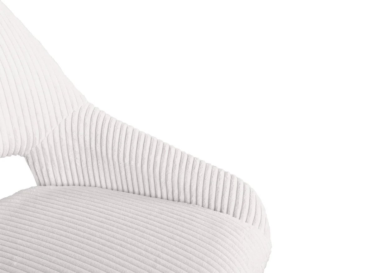 Lot de 2 chaises design en velours côtelé blanc écru SYRA - Image 11