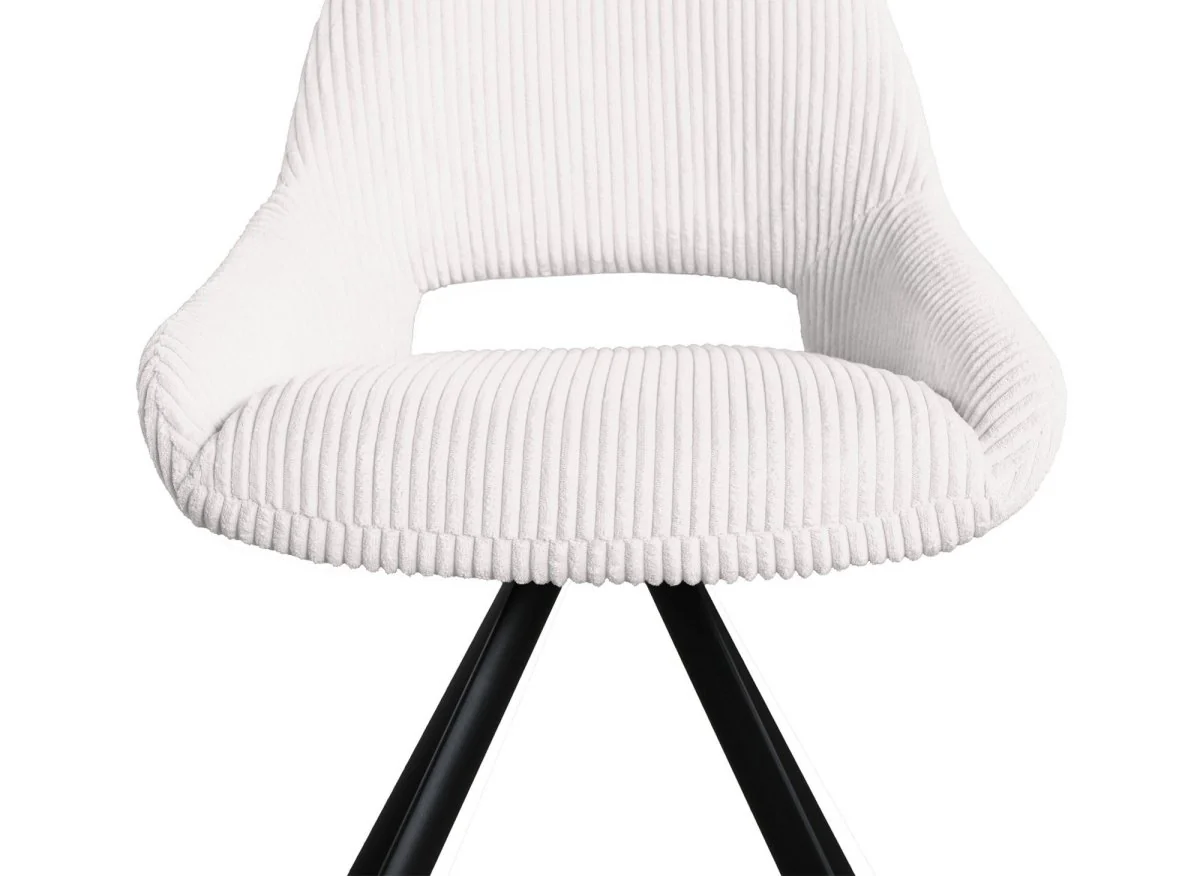 Lot de 2 chaises design en velours côtelé blanc écru SYRA - Image 9
