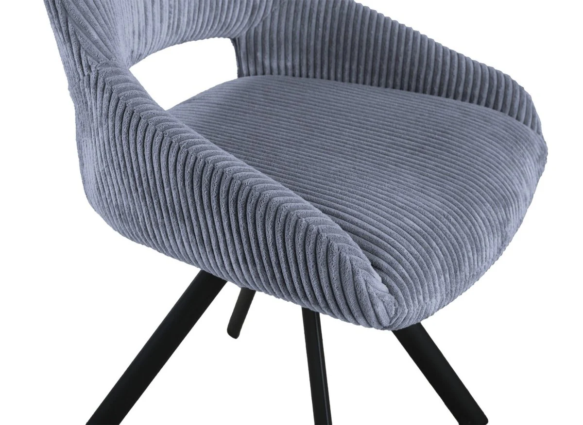 Lot de 2 chaises design en velours côtelé gris SYRA - Image 10