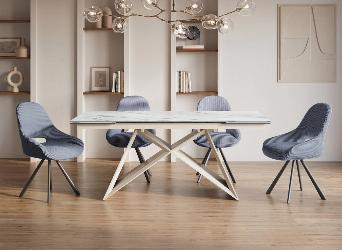 Lot de 2 chaises design en velours côtelé gris SYRA - Image 3