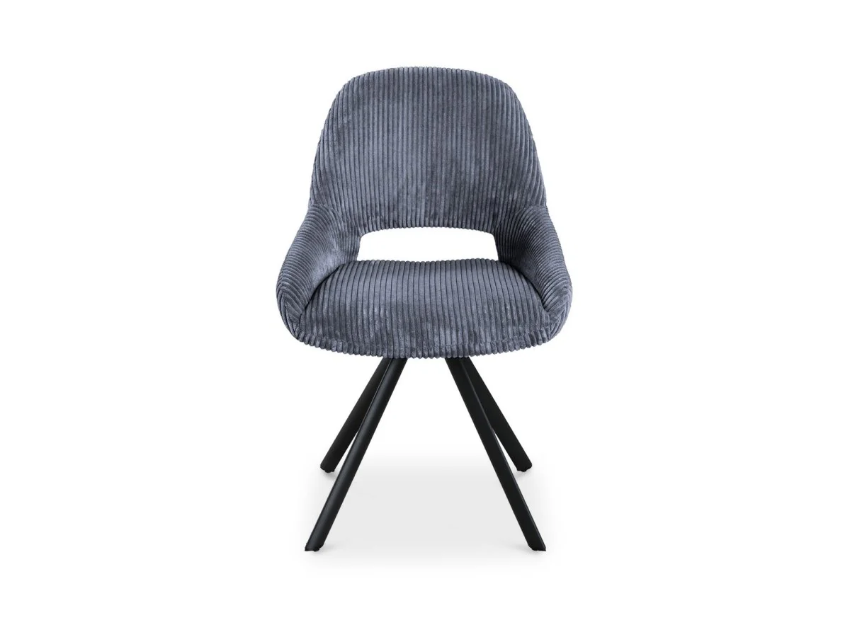 Lot de 2 chaises design en velours côtelé gris SYRA - Image 4