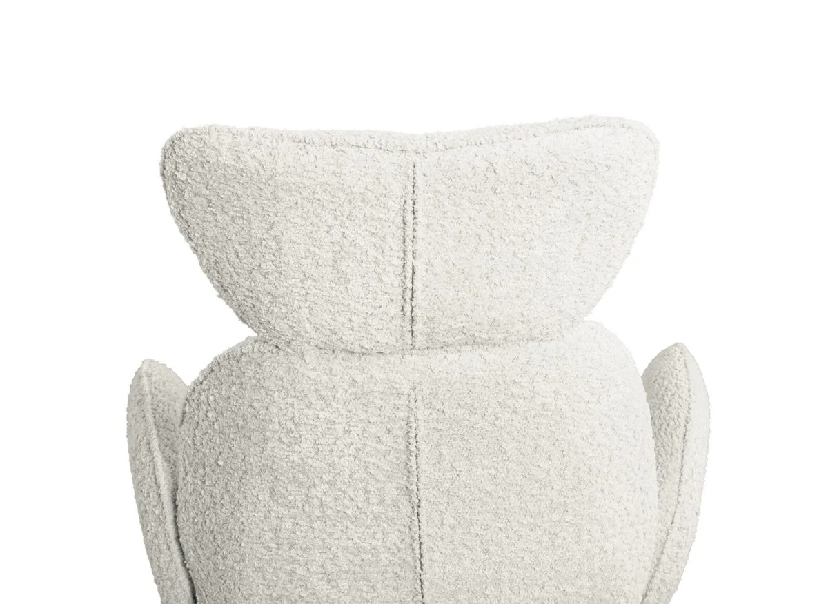 Lot de 2 chaises pivotantes avec accoudoirs en tissu effet peau de mouton beige MAGY - Image 11