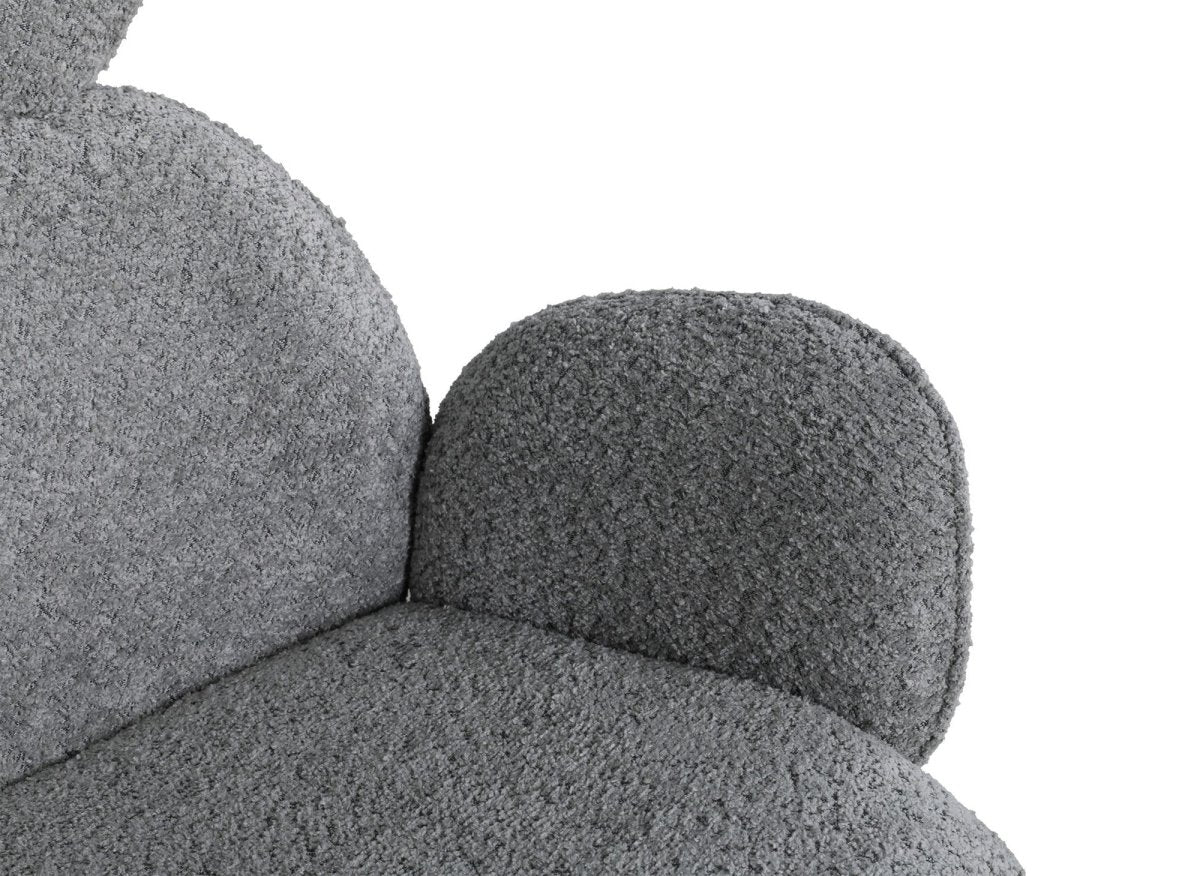 Lot de 2 chaises pivotantes avec accoudoirs en tissu effet peau de mouton gris MAGY - Image 10