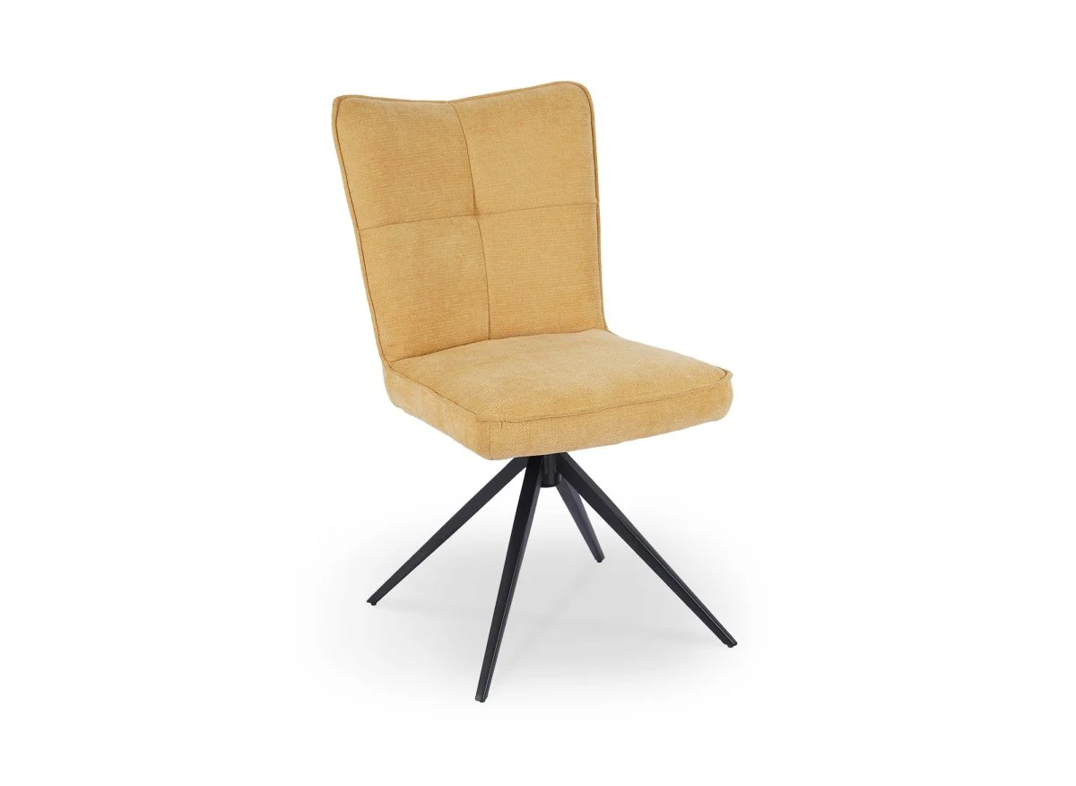 Lot de 2 chaises pivotantes en tissu jaune FELICIE - Image 5