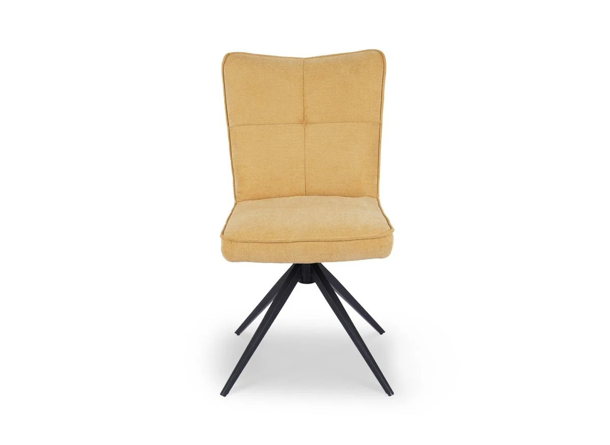 Lot de 2 chaises pivotantes en tissu jaune FELICIE - Image 6