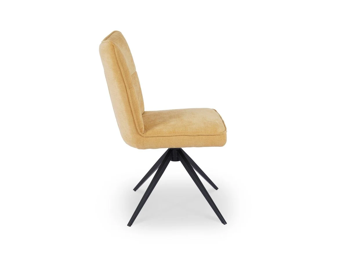 Lot de 2 chaises pivotantes en tissu jaune FELICIE - Image 8