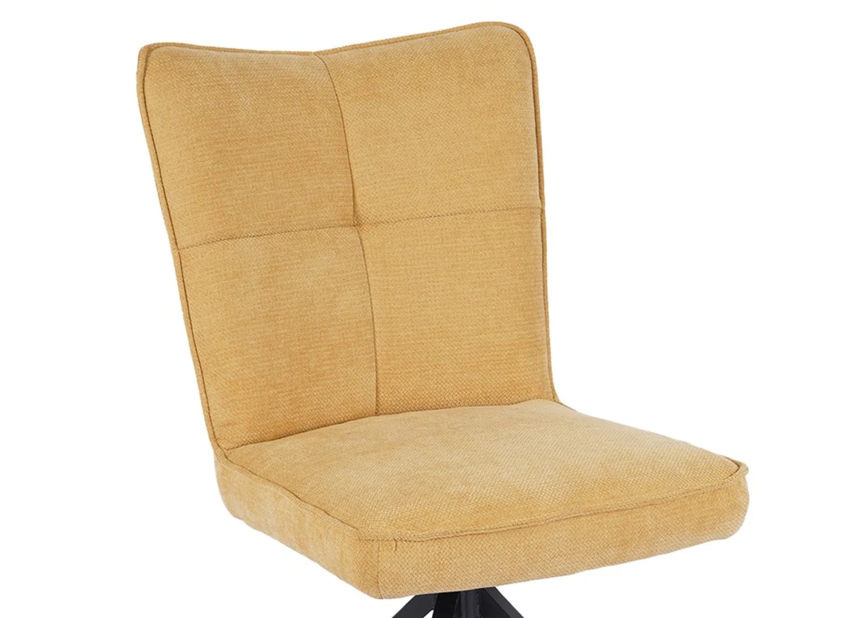 Lot de 2 chaises pivotantes en tissu jaune FELICIE - Image 9