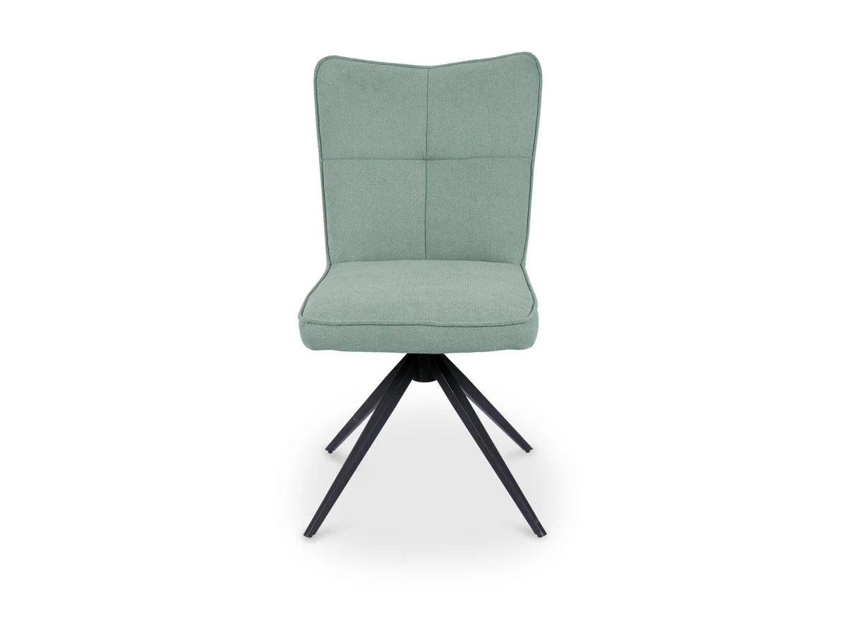 Lot de 2 chaises pivotantes en tissu vert d'eau FELICIE - Image 6